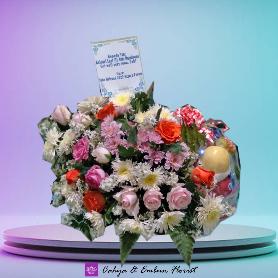 Parcel Buah Plus Bunga 004