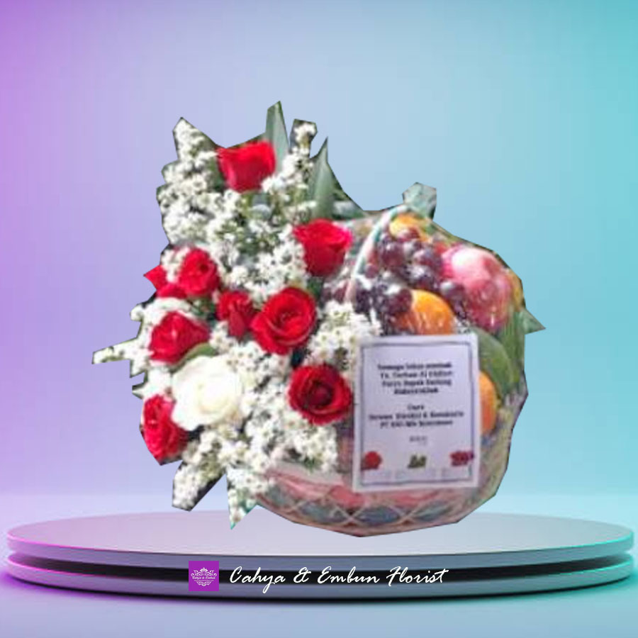 Parcel Buah Plus Bunga 003